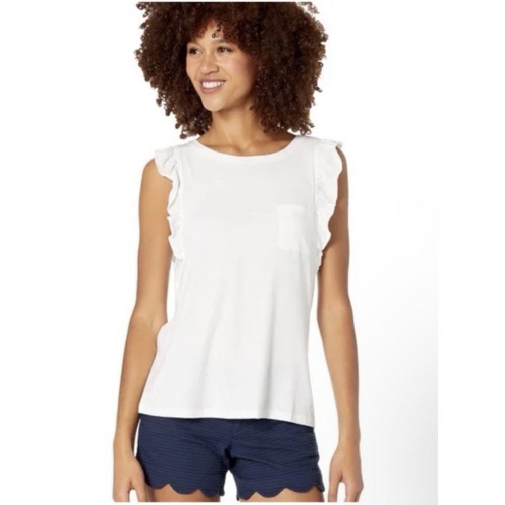 Lilly Pulitzer Women Size Large‎ Laina Top Resort White  Vacation